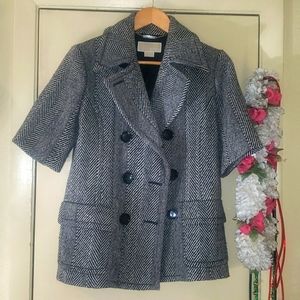 Michael Kors Small Women black and white short sleeve Pea Coat.